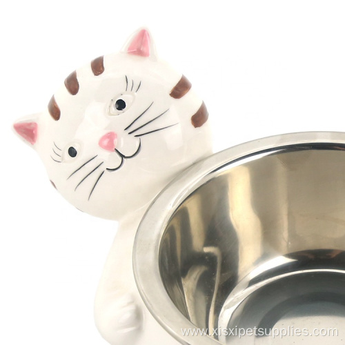 Custom Cute Pet Feeding Bowl Ceramic Cat Bowl